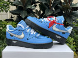 Authentic Off-White x Nike Air Force 1 University Blue/Silver/Black