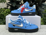 Authentic Off-White x Nike Air Force 1 University Blue/Silver/Black
