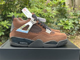 Authentic Air Jordan 4 WMNS Brown/Silver/Black