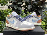 Authentic Air Jordan 1 Low GS Phantomstar Blue/Coconut Milk
