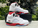 Authentic Air Jordan 5 “Fire Red”(Black Tongue)