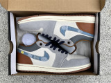 Authentic Air Jordan 1 Low GS Phantomstar Blue/Coconut Milk