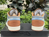 Authentic Air Jordan 1 Low GS Phantomstar Blue/Coconut Milk
