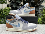Authentic Air Jordan 1 Low GS Phantomstar Blue/Coconut Milk
