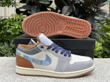 Authentic Air Jordan 1 Low GS Phantomstar Blue/Coconut Milk
