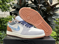 Authentic Air Jordan 1 Low Phantomstar Blue/Coconut Milk