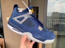 Authentic Air Jordan 4 College Navy/Amarillo-White