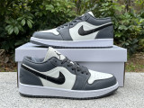 Authentic Air Jordan 1 Low GS White/Dark Grey