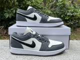 Authentic Air Jordan 1 Low GS White/Dark Grey