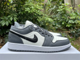 Authentic Air Jordan 1 Low GS White/Dark Grey
