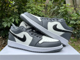 Authentic Air Jordan 1 Low GS White/Dark Grey