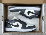 Authentic Air Jordan 1 Low GS White/Dark Grey