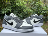 Authentic Air Jordan 1 Low GS White/Dark Grey