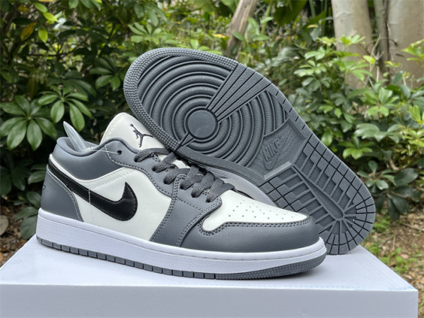 Authentic Air Jordan 1 Low GS White/Dark Grey
