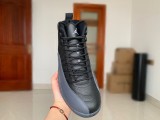 Authentic Air Jordan 12 Black Wolf Grey