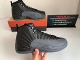 Authentic Air Jordan 12 Black Wolf Grey