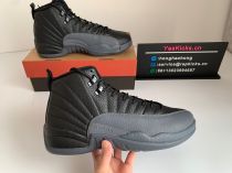 Authentic Air Jordan 12 Black Wolf Grey