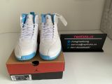 Authentic Air Jordan 12 White/College Blue