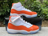 Authentic Air Jordan 11 Orange/White