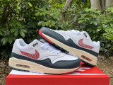 Authentic Nike Air Max 1 White/Red/Dark Blue