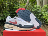 Authentic Nike Air Max 1 White/Red/Dark Blue
