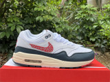 Authentic Nike Air Max 1 White/Red/Dark Blue