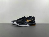 Authentic Nike Kobe 6 Black/Dark Grey-White-Del So