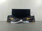 Authentic Nike Kobe 6 Black/Dark Grey-White-Del So