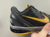 Authentic Nike Kobe 6 Black/Dark Grey-White-Del So