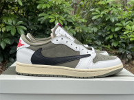 Authentic Travis Scott x Air Jordan 1 Low OG GS Medium Olive/Black