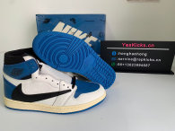 Authentic Travis Scott x Fragment x Air Jordan 1 High OG SP “Military Blue”