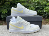 Authentic Air Jordan 1 Low GS White/Yellow