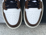 Authentic Air Jordan 1 Low GS White/Dark Mocha/Light Blue