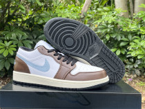 Authentic Air Jordan 1 Low GS White/Dark Mocha/Light Blue Authentic Air Jordan 1 Low GS White/Dark Mocha/Light Blue