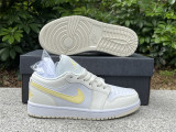 Authentic Air Jordan 1 Low GS White/Yellow