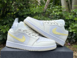 Authentic Air Jordan 1 Low GS White/Yellow