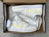 Authentic Air Jordan 1 Low GS White/Yellow