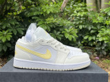 Authentic Air Jordan 1 Low GS White/Yellow
