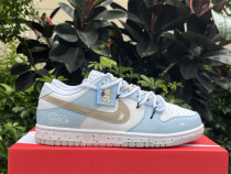 Authentic Nike Dunk Low Neutral White/Blue/Brown