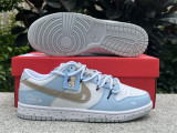 Authentic Nike Dunk Low Neutral White/Blue/Brown