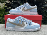 Authentic Nike Dunk Low Neutral White/Blue/Brown