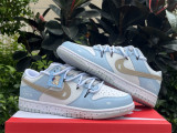 Authentic Nike Dunk Low Neutral White/Blue/Brown