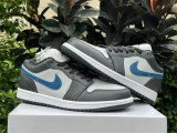Authentic Air Jordan 1 Low GS Anthracite/Industrial Blue