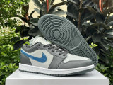 Authentic Air Jordan 1 Low GS Anthracite/Industrial Blue