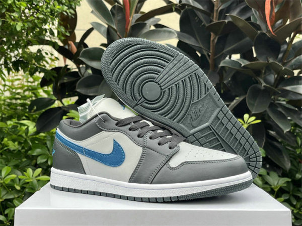 Authentic Air Jordan 1 Low GS Anthracite/Industrial Blue