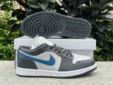 Authentic Air Jordan 1 Low GS Anthracite/Industrial Blue