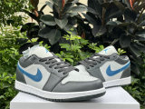 Authentic Air Jordan 1 Low GS Anthracite/Industrial Blue