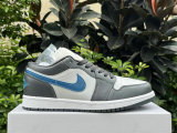 Authentic Air Jordan 1 Low GS Anthracite/Industrial Blue