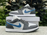 Authentic Air Jordan 1 Low GS Anthracite/Industrial Blue