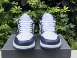Authentic Air Jordan 1 Low Midnight Navy/Grey/White